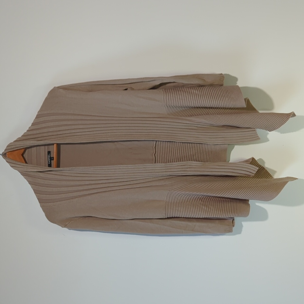 George Beige Open Front Ribbed Cardigan